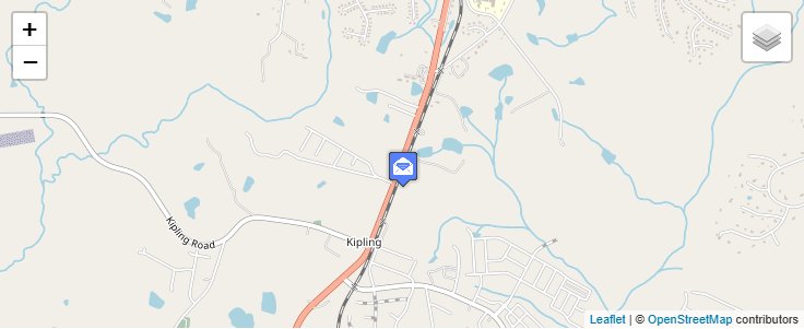 Map of ZIP Code 27543 in Kipling, NC — click to open interactive map