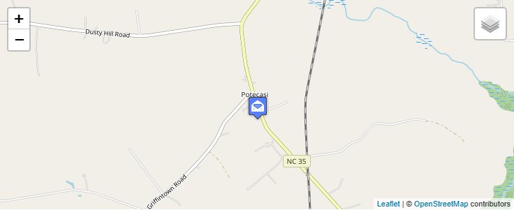 Map of ZIP Code 27867 in Potecasi, NC — click to open interactive map