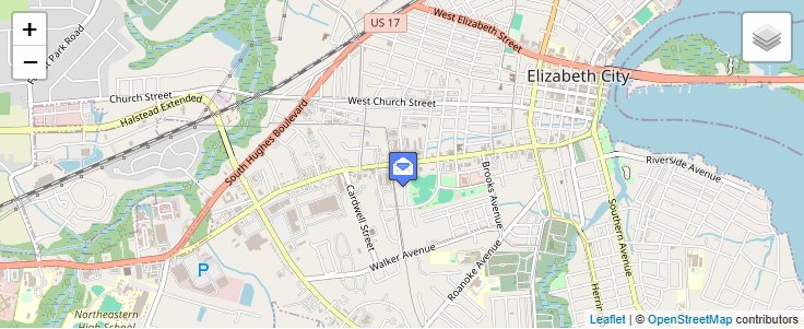 Map of ZIP Code 27907 in Elizabeth City, NC — click to open interactive map