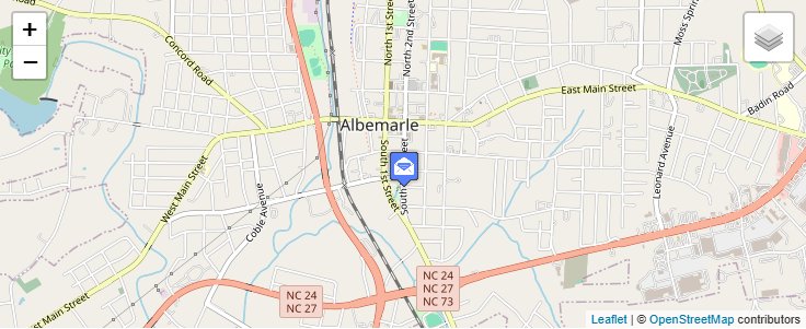 Map of ZIP Code 28002 in Albemarle, NC — click to open interactive map