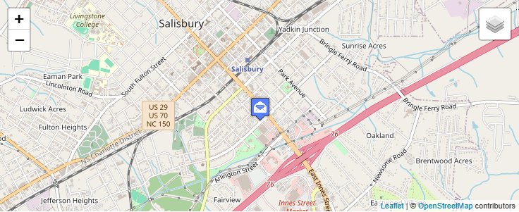 Map of ZIP Code 28145 in Salisbury, NC — click to open interactive map