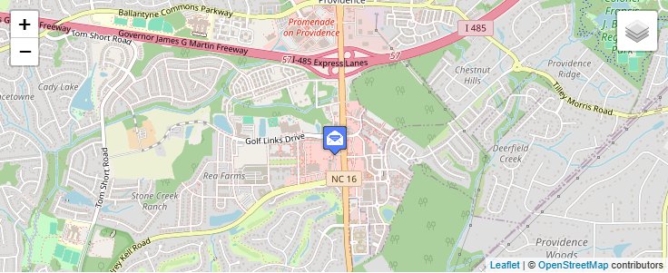 Map of ZIP Code 28271 in Charlotte, NC — click to open interactive map
