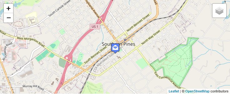 Map of ZIP Code 28388 in Southern Pines, NC — click to open interactive map