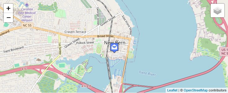Map of ZIP Code 28563 in New Bern, NC — click to open interactive map