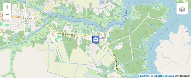 Map of ZIP Code 28583 in Stonewall, NC — click to open interactive map