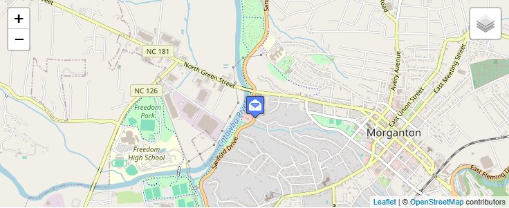 Map of ZIP Code 28680 in Morganton, NC — click to open interactive map