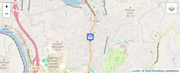 Map of ZIP Code 28814 in Asheville, NC — click to open interactive map