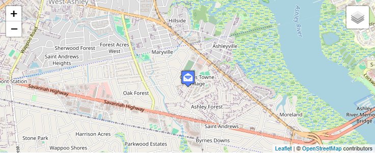 Map of ZIP Code 29417 in Charleston, SC — click to open interactive map