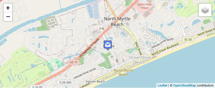 Map of ZIP Code 29597 in North Myrtle Beach, SC — click to open interactive map
