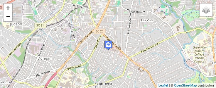 Map of ZIP Code 29604 in Greenville, SC — click to open interactive map