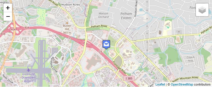 Map of ZIP Code 29616 in Greenville, SC — click to open interactive map