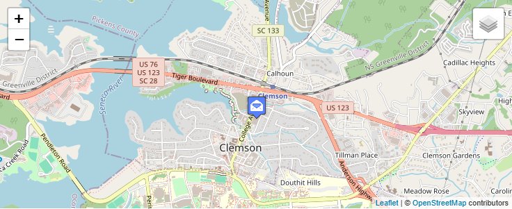 Map of ZIP Code 29633 in Clemson, SC — click to open interactive map