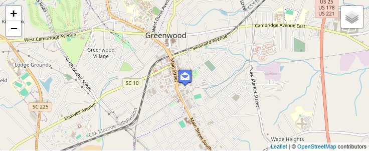 Map of ZIP Code 29648 in Greenwood, SC — click to open interactive map