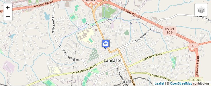 Map of ZIP Code 29721 in Lancaster, SC — click to open interactive map