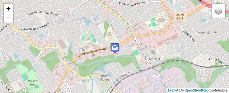Map of ZIP Code 30048 in Lilburn, GA — click to open interactive map