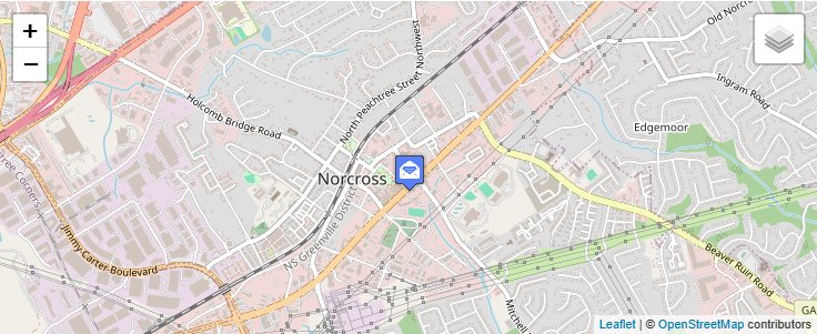 Map of ZIP Code 30091 in Norcross, GA — click to open interactive map