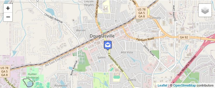 Map of ZIP Code 30133 in Douglasville, GA — click to open interactive map