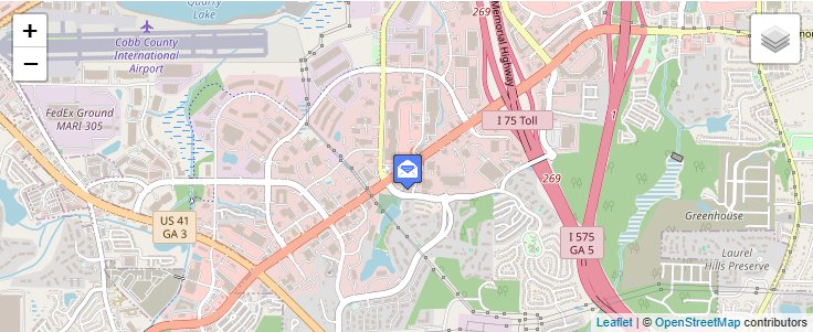 Map of ZIP Code 30160 in Kennesaw, GA — click to open interactive map