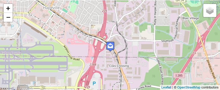 Map of ZIP Code 30321 in Atlanta, GA — click to open interactive map