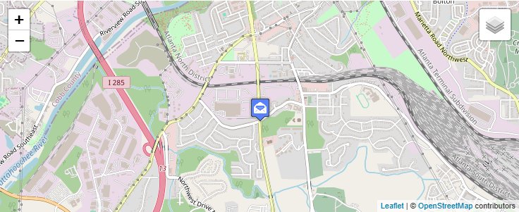 Map of ZIP Code 30369 in Atlanta, GA — click to open interactive map