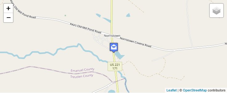 Map of ZIP Code 30447 in Norristown, GA — click to open interactive map