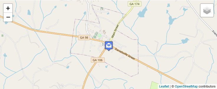 Map of ZIP Code 30647 in Ila, GA — click to open interactive map