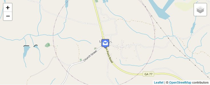 Map of ZIP Code 30671 in Maxeys, GA — click to open interactive map