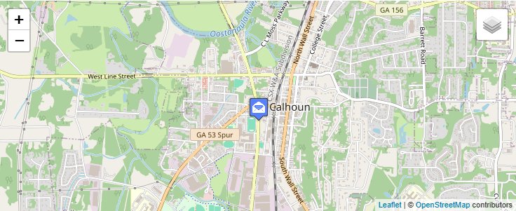 Map of ZIP Code 30703 in Calhoun, GA — click to open interactive map