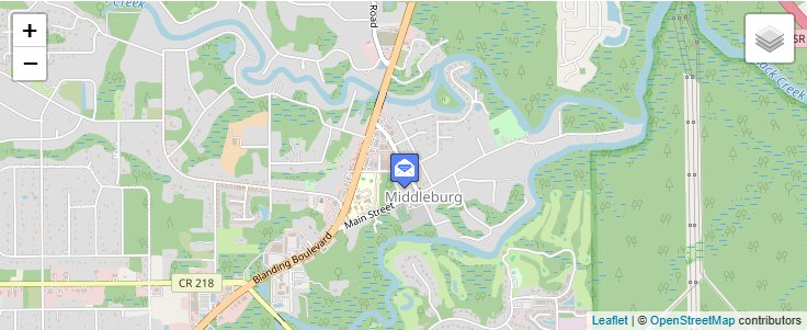 Map of ZIP Code 32030 in Doctors Inlet, FL — click to open interactive map