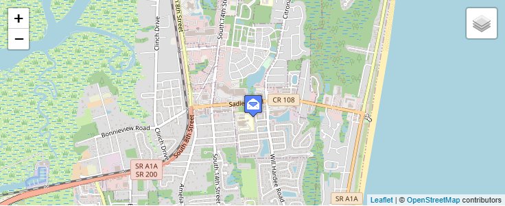 Map of ZIP Code 32035 in Fernandina Beach, FL — click to open interactive map