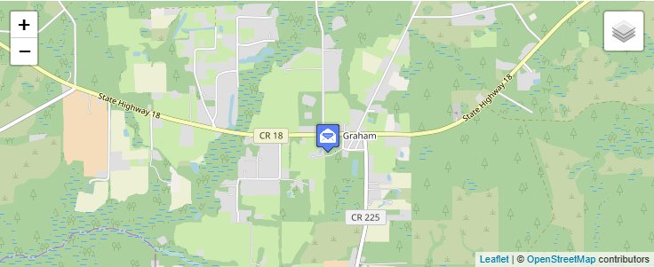Map of ZIP Code 32042 in Graham, FL — click to open interactive map