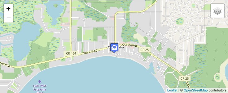 Map of ZIP Code 32183 in Ocklawaha, FL — click to open interactive map