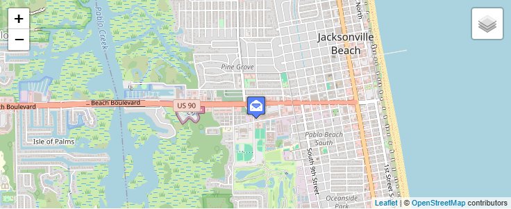 Map of ZIP Code 32240 in Jacksonville Beach, FL — click to open interactive map
