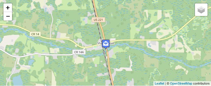 Map of ZIP Code 32357 in Shady Grove, FL — click to open interactive map