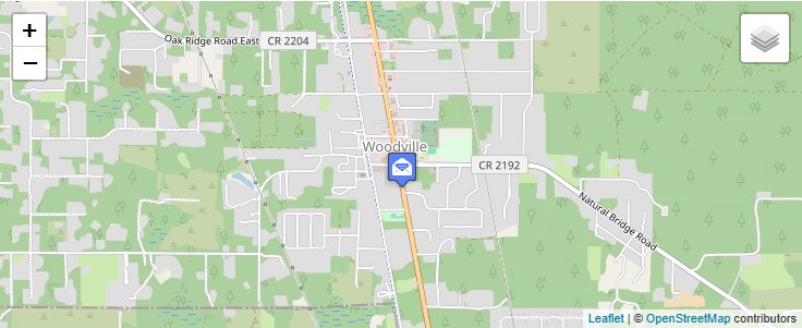 Map of ZIP Code 32362 in Woodville, FL — click to open interactive map