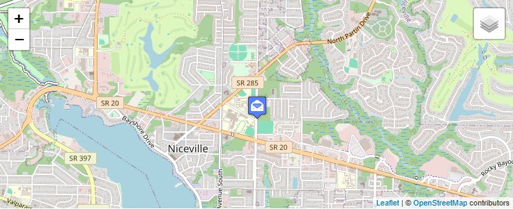 Map of ZIP Code 32588 in Niceville, FL — click to open interactive map