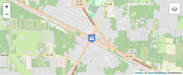 Map of ZIP Code 32655 in High Springs, FL — click to open interactive map