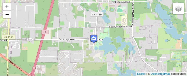 Map of ZIP Code 32706 in Cassadaga, FL — click to open interactive map