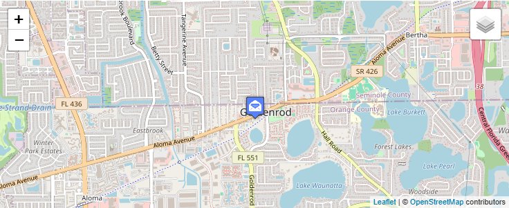 Map of ZIP Code 32733 in Goldenrod, FL — click to open interactive map