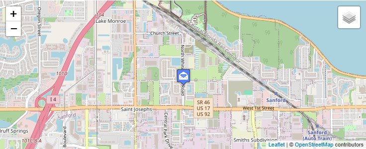 Map of ZIP Code 32747 in Lake Monroe, FL — click to open interactive map