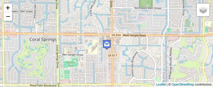 Map of ZIP Code 33075 in Coral Springs, FL — click to open interactive map