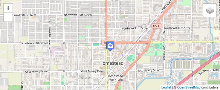 Map of ZIP Code 33090 in Homestead, FL — click to open interactive map