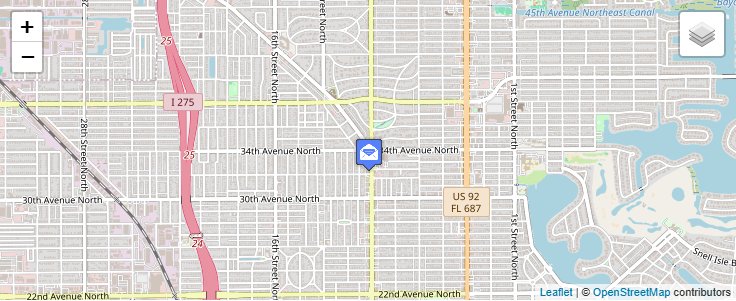 Map of ZIP Code 33734 in Saint Petersburg, FL — click to open interactive map
