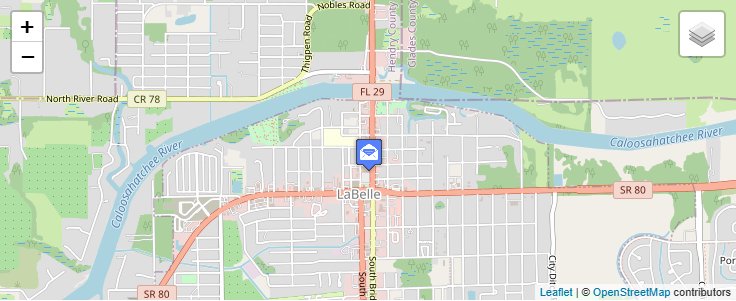 Map of ZIP Code 33975 in LaBelle, FL — click to open interactive map