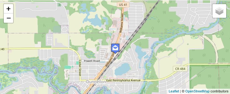 Map of ZIP Code 34430 in Dunnellon, FL — click to open interactive map