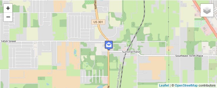 Map of ZIP Code 34492 in Summerfield, FL — click to open interactive map