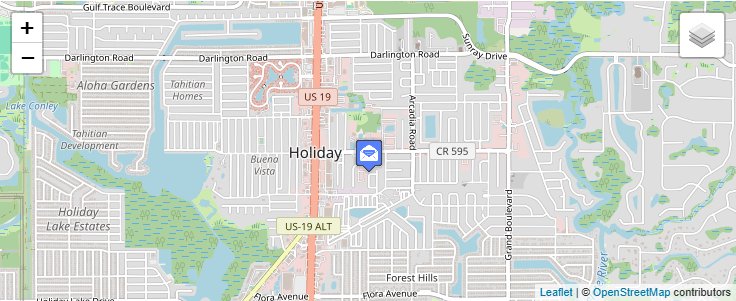 Map of ZIP Code 34692 in Holiday, FL — click to open interactive map