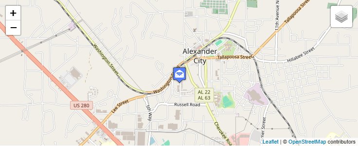 Map of ZIP Code 35011 in Alexander City, AL — click to open interactive map