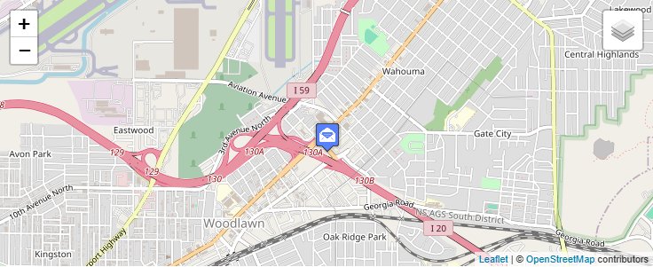 Map of ZIP Code 35290 in Birmingham, AL — click to open interactive map