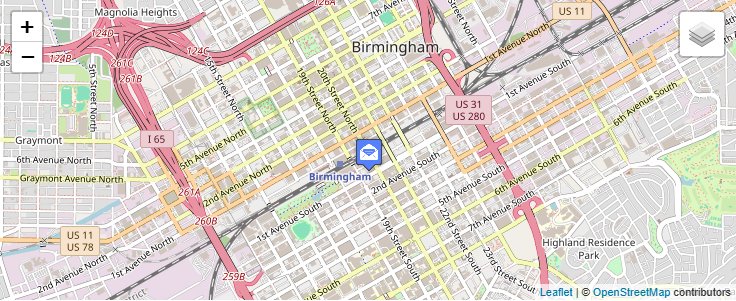 Map of ZIP Code 35292 in Birmingham, AL — click to open interactive map
